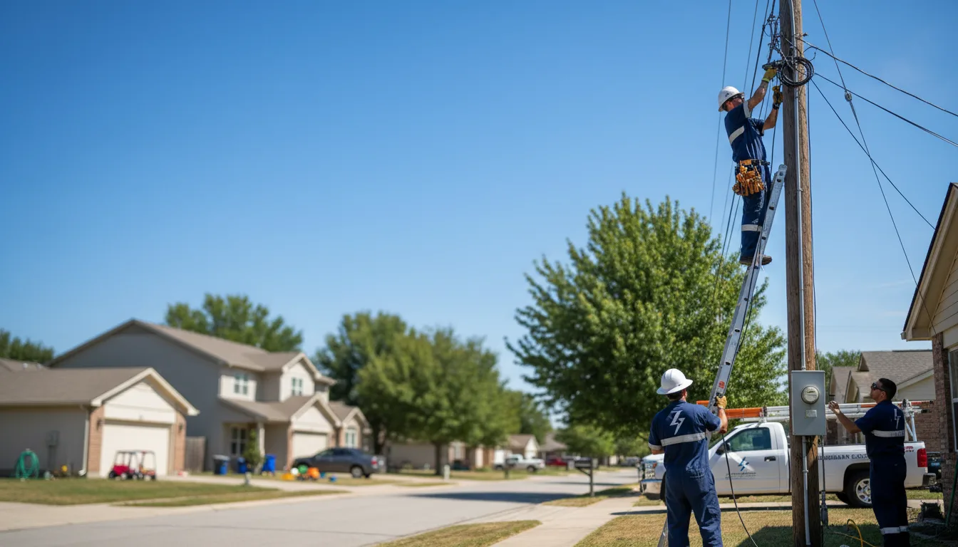 Residential electrician providing installation services in Romayor, TX
